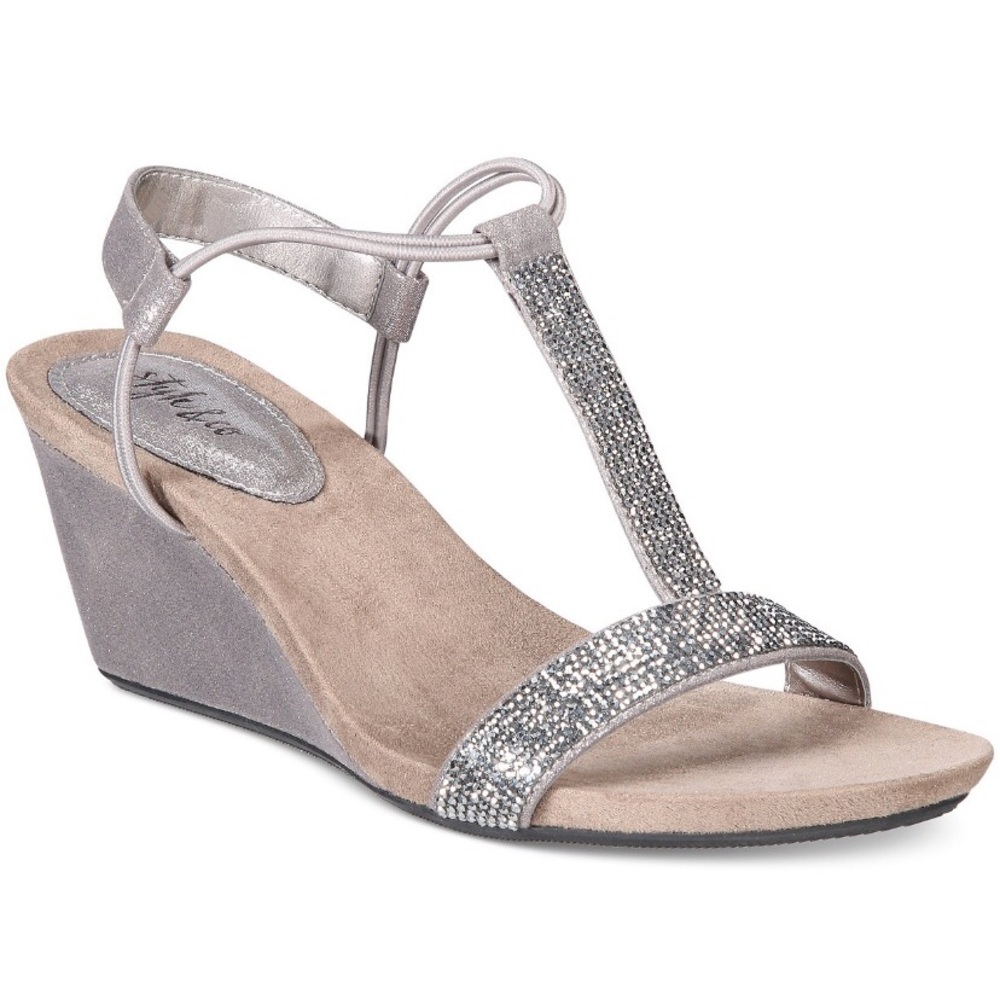 Mulan 2 Embellished Stretch Wedge Heel Sandal